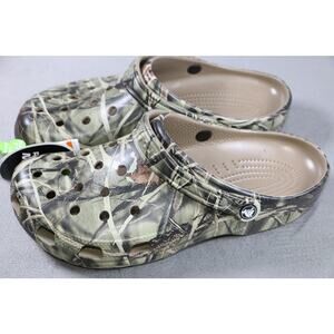 Crocs Shoes Unisex Size 9M 11W Classic Realtree Max-4 Camo Khaki Comfort Slip On